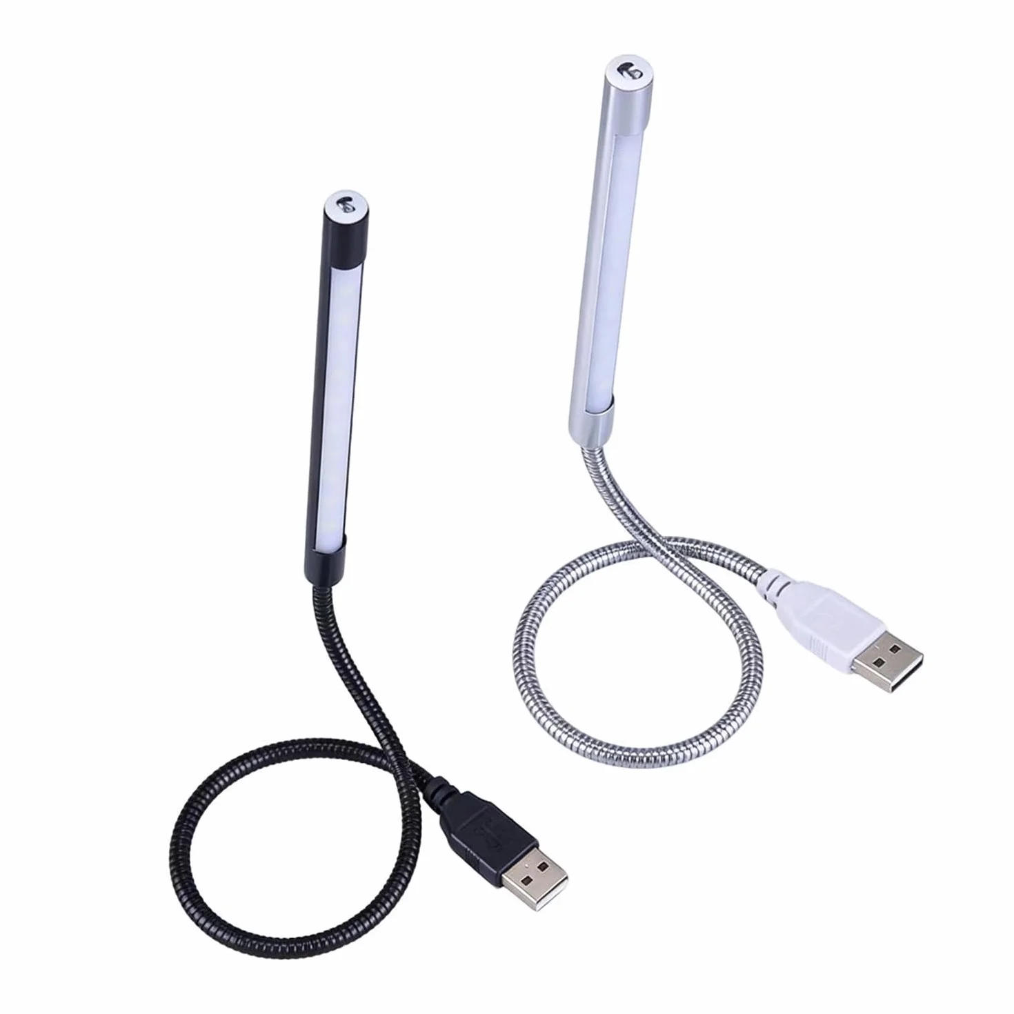 HENGBIRD 2 sztuki lamp LED USB, 10 diod LED, światło typu łabędzia szyja, lampa USB, przełącznik dotykowy, światło do czytania, możliwość regulacji jasności, lampka do czytania, klawiatury, laptopa