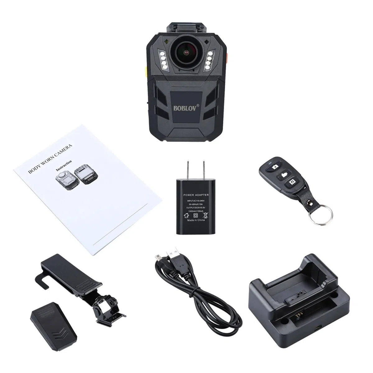 Kamera na ciało WA7-D Zużyta mini kamera 32G/64G Kamera do noszenia na ciele DVR Rejestrator wideo Pilot Kamera policyjna ze stacją ładującą z dźwiękiem i obrazem(64GB With GPS)