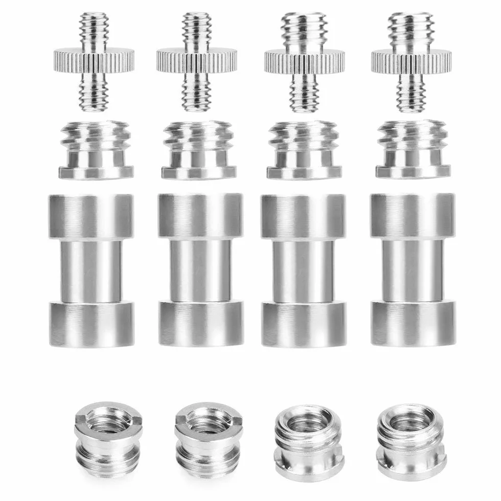 UTEBIT 16 szt. wkrętów adaptera/konwerterów 1/4 i 3/8 gwintowany metalowy adapter śrubowy do parasola odblaskowego, lampy studyjnej, uchwytu błyskowego, statywu, monopodu itp