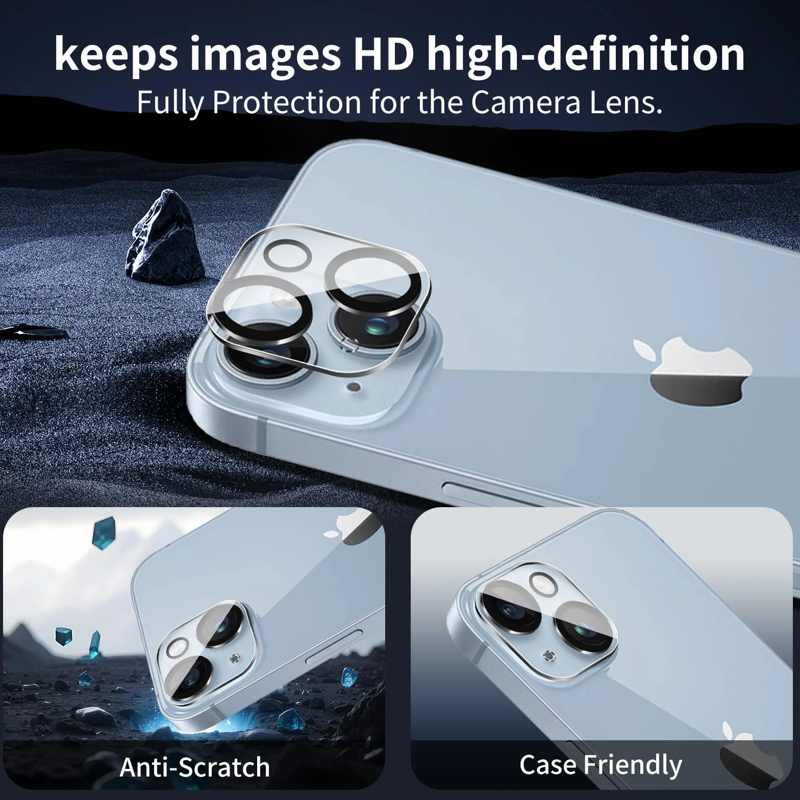 do iPhone 14 z 3 sztukami szkła pancernego i 3 elementami ochrony aparatu, przezroczyste HD, odporne na zarysowania, kompatybilne z etui, twardość 9H, bez pęcherzyków powietrza