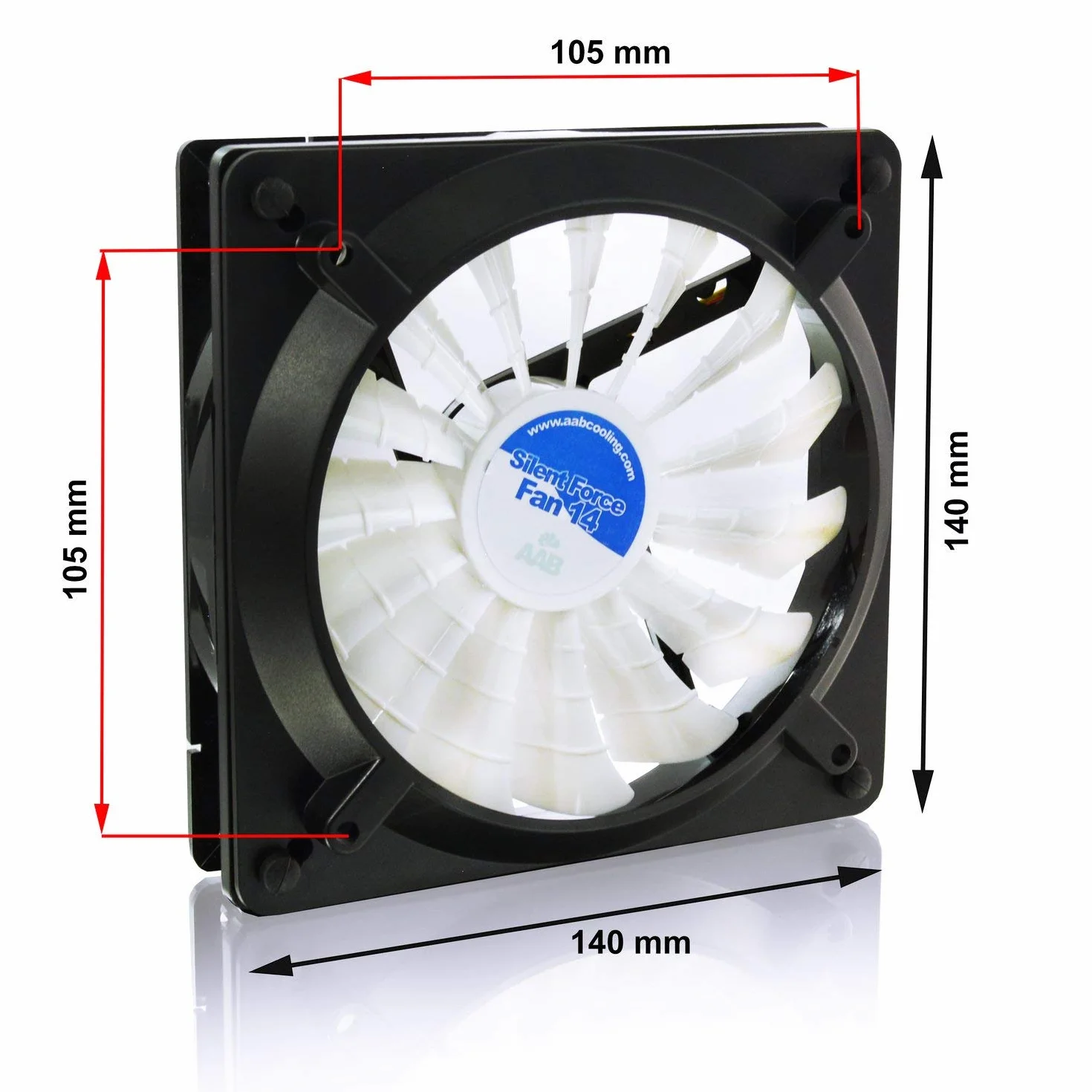 AABCOOLING Adapter wentylatorów komputerowych 120 na 140 mm - pozwala zamontować większy lub mniejszy wentylator PC niż przewidują otwory montażowe