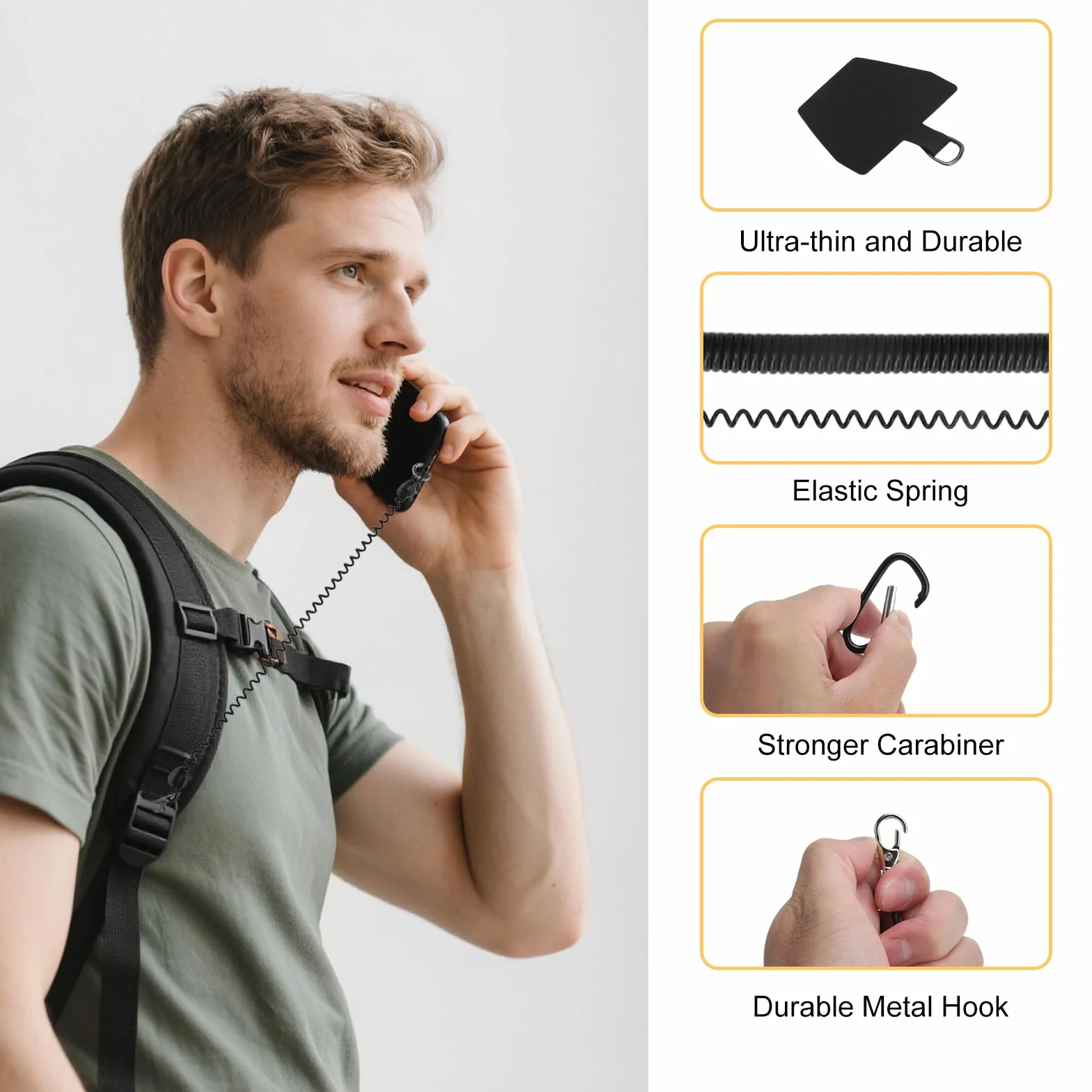 4 sztuki zabezpieczenie przed kradzieżą sprężynka do telefonu, zabezpieczenie przed kradzieżą telefonu, pas antykradzieżowy do telefonu, kompatybilny z różnymi modelami telefonów na aktywności