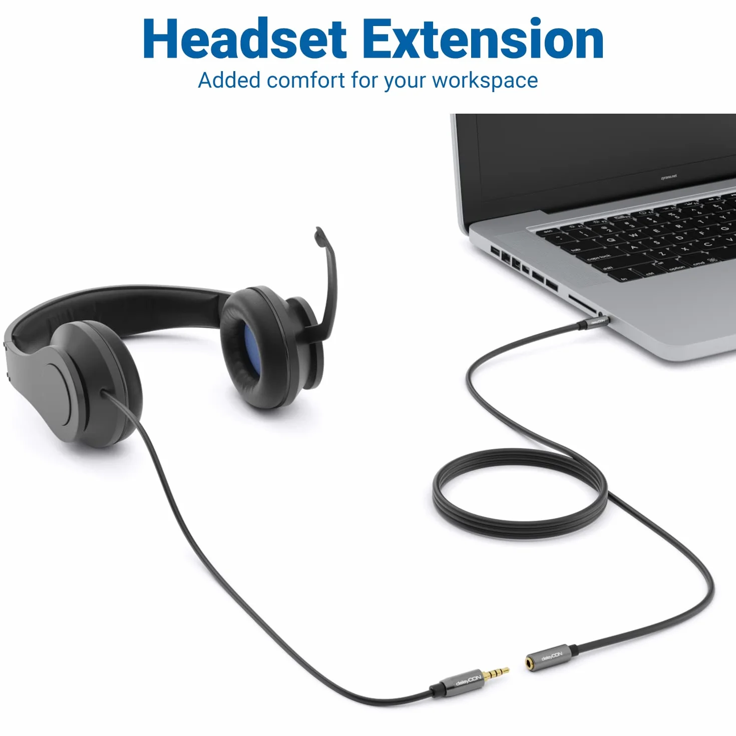 deleyCON 1,5m Przedłużacz Headset CTIA 4 Polowy TRRS Mikrofon 3,5mm Klinke Kabel Przedłużający Słuchawki AUX Metalowe Wtyki Stereo Audio PC Telefon Smartfon Tablet HiFi Odbiornik