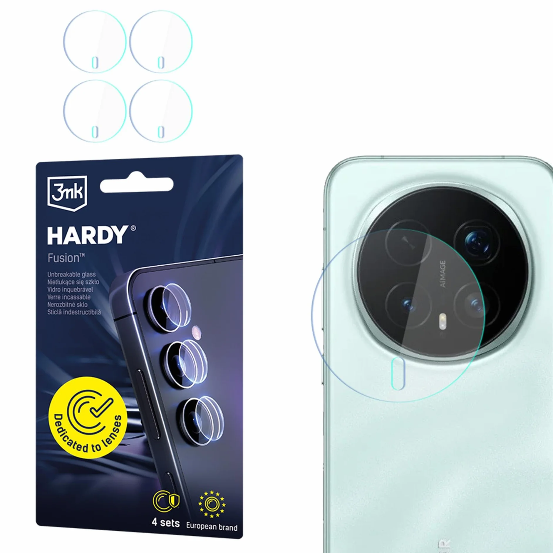 3mk Fusion Lens Protection Szkło Hybrydowe na Obiektyw do Honor Magic8 Pro, Ochrona Soczewki, Bez Utraty Jakości Zdjęć, Niewidoczne