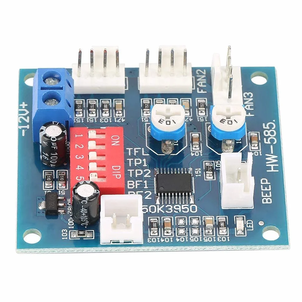 Samodzielny kontroler wentylatora PWM DC 12V 4-przewodowy termostat, kontroler PWM kontroler prędkości wentylatora z czujnikiem, moduł kontrolera DIY do kontrolera temperatury wentylatora PC + brzęczyk i sonda