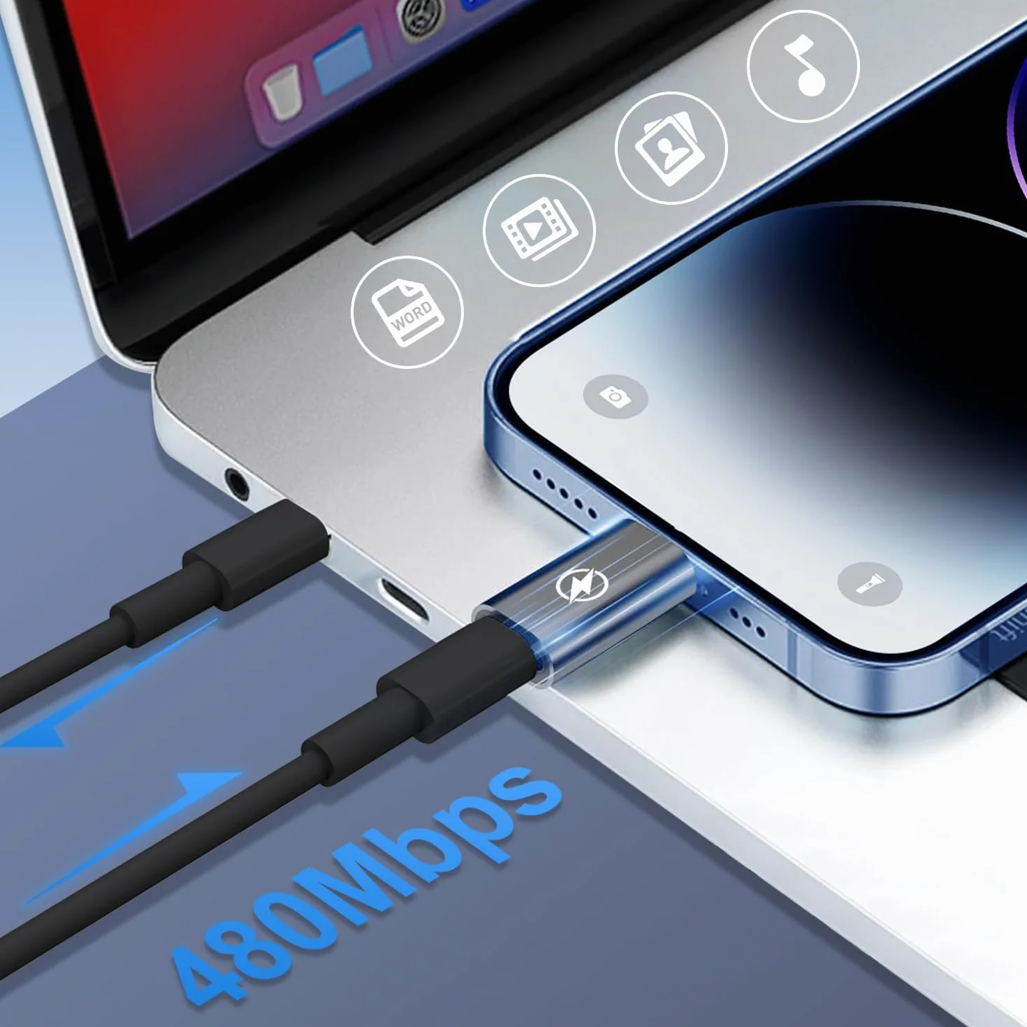 Adapter USB-C do Lightning (zestaw 2 szt.), adapter USB-C do Lightning PD 36W do szybkiego ładowania iPhone'a 14/14 Pro/13 12 11 Pro Max/Mini/XS/XR/iPada/AirPods