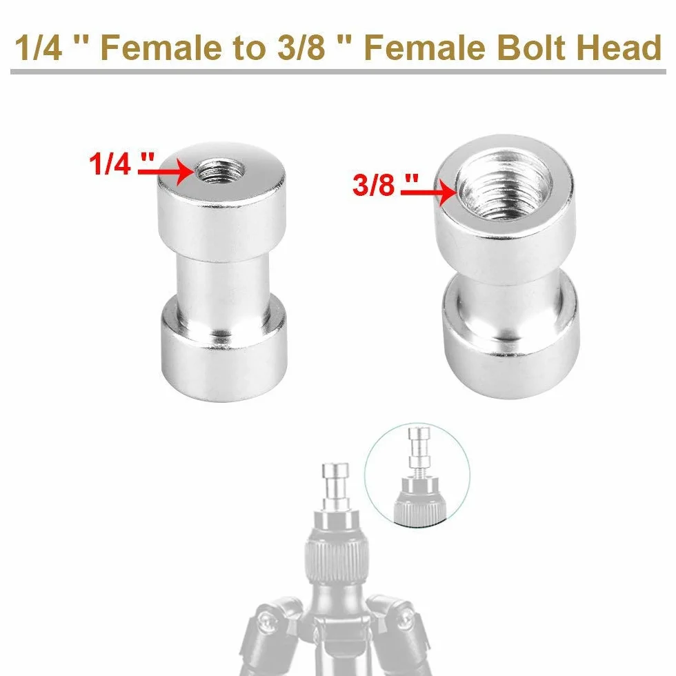 UTEBIT 16 szt. wkrętów adaptera/konwerterów 1/4 i 3/8 gwintowany metalowy adapter śrubowy do parasola odblaskowego, lampy studyjnej, uchwytu błyskowego, statywu, monopodu itp
