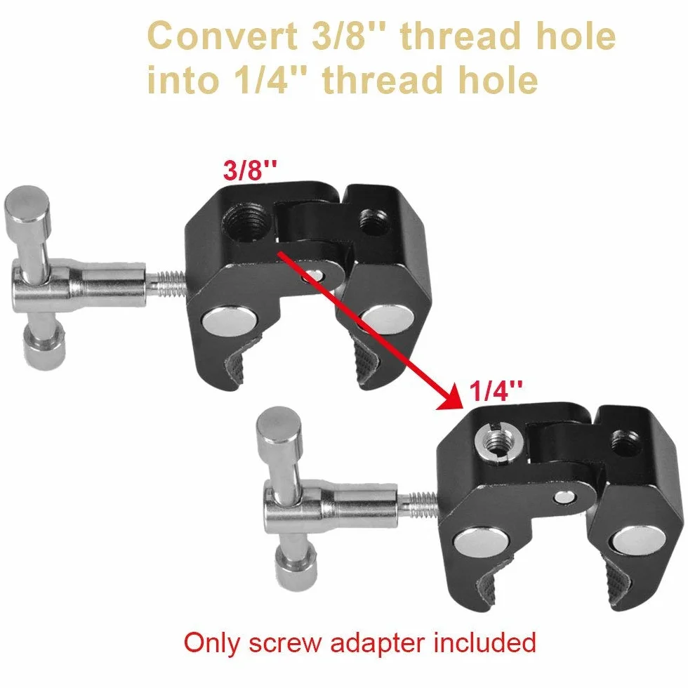 UTEBIT 16 szt. wkrętów adaptera/konwerterów 1/4 i 3/8 gwintowany metalowy adapter śrubowy do parasola odblaskowego, lampy studyjnej, uchwytu błyskowego, statywu, monopodu itp