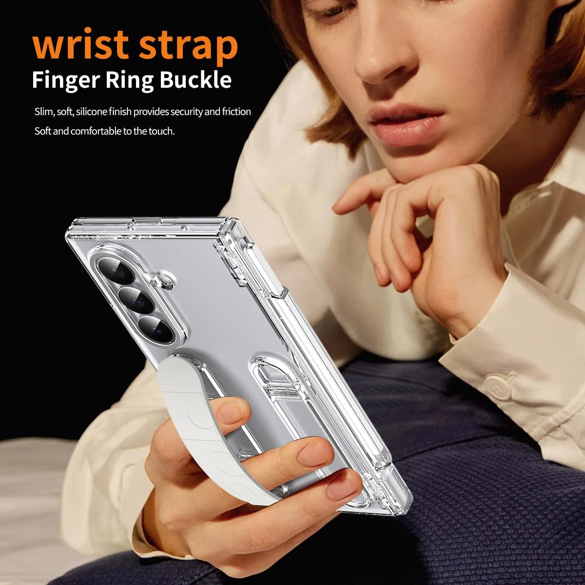 BRAND SET Etui do Samsung Galaxy Z Fold8 Ultra PC z przednią osłoną ekranu, zawiasem, uchwyt na długopis, uchwyt, pasek na rękę, ochrona aparatu, przezroczysty