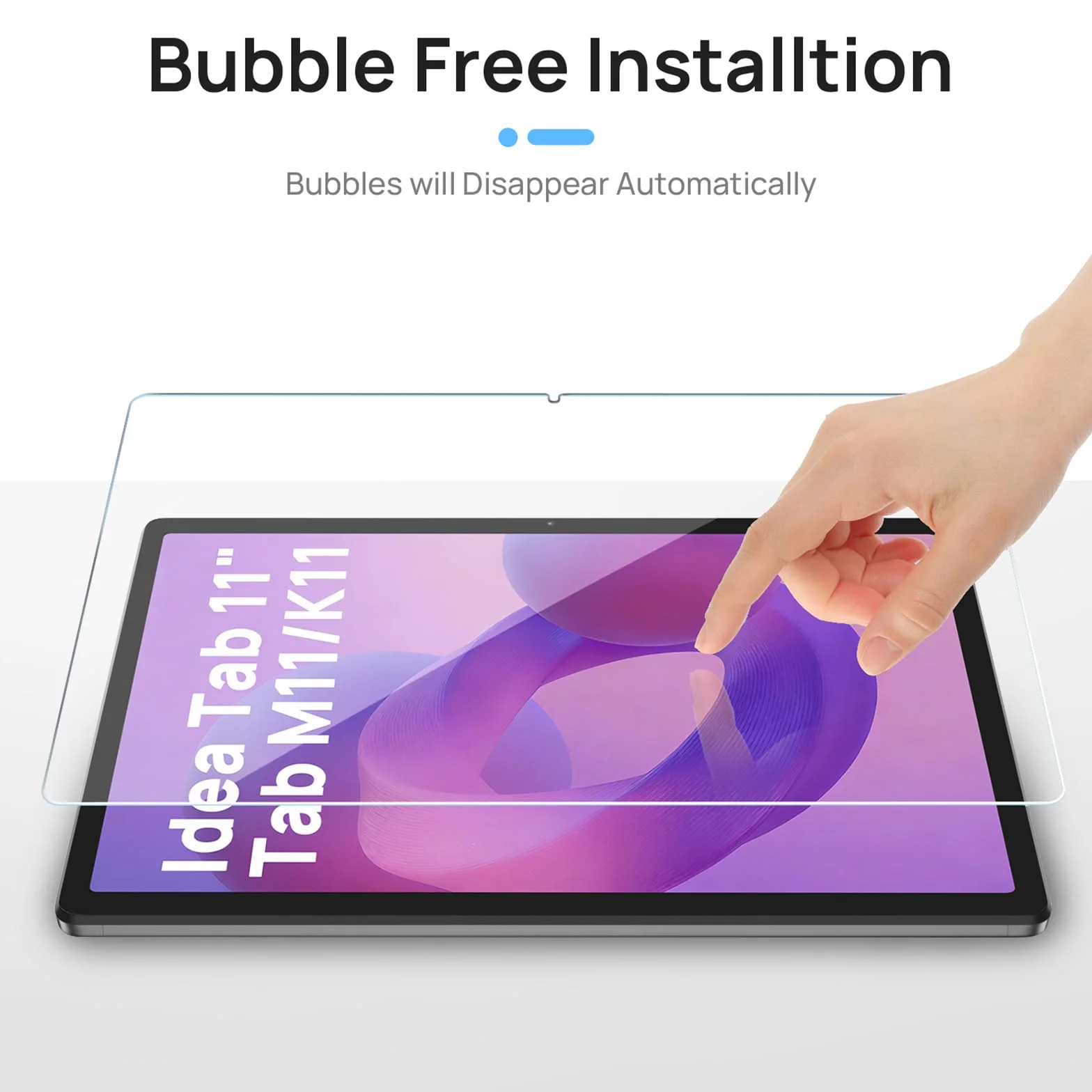Gerutek 2 sztuki folii ochronnej do Lenovo Tab M11 2024 / K11 / Lenovo Idea Tab 2025 11" (TB-336FU/330FU/331FC/330XU), twardość 9H, odporna na zarysowania, odporna na odciski palców, bez pęcherzyków