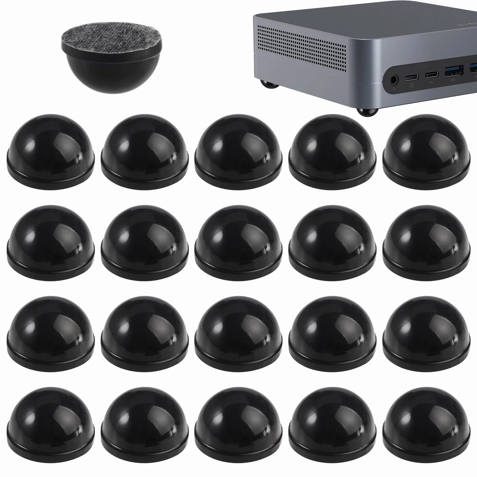 Silikonowe nóżki głośników, 20 sztuk, 19 x 10 mm, samoprzylepne nóżki izolacyjne, półkule, podkładki izolacyjne, antypoślizgowe gumowe nóżki, do urządzeń gospodarstwa domowego, małych kolców głośników