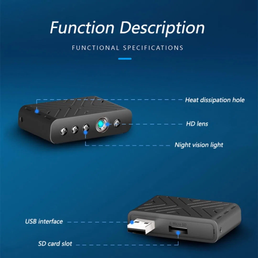 Générique Mini kamera szpiegowska Full HD WiFi Compact USB