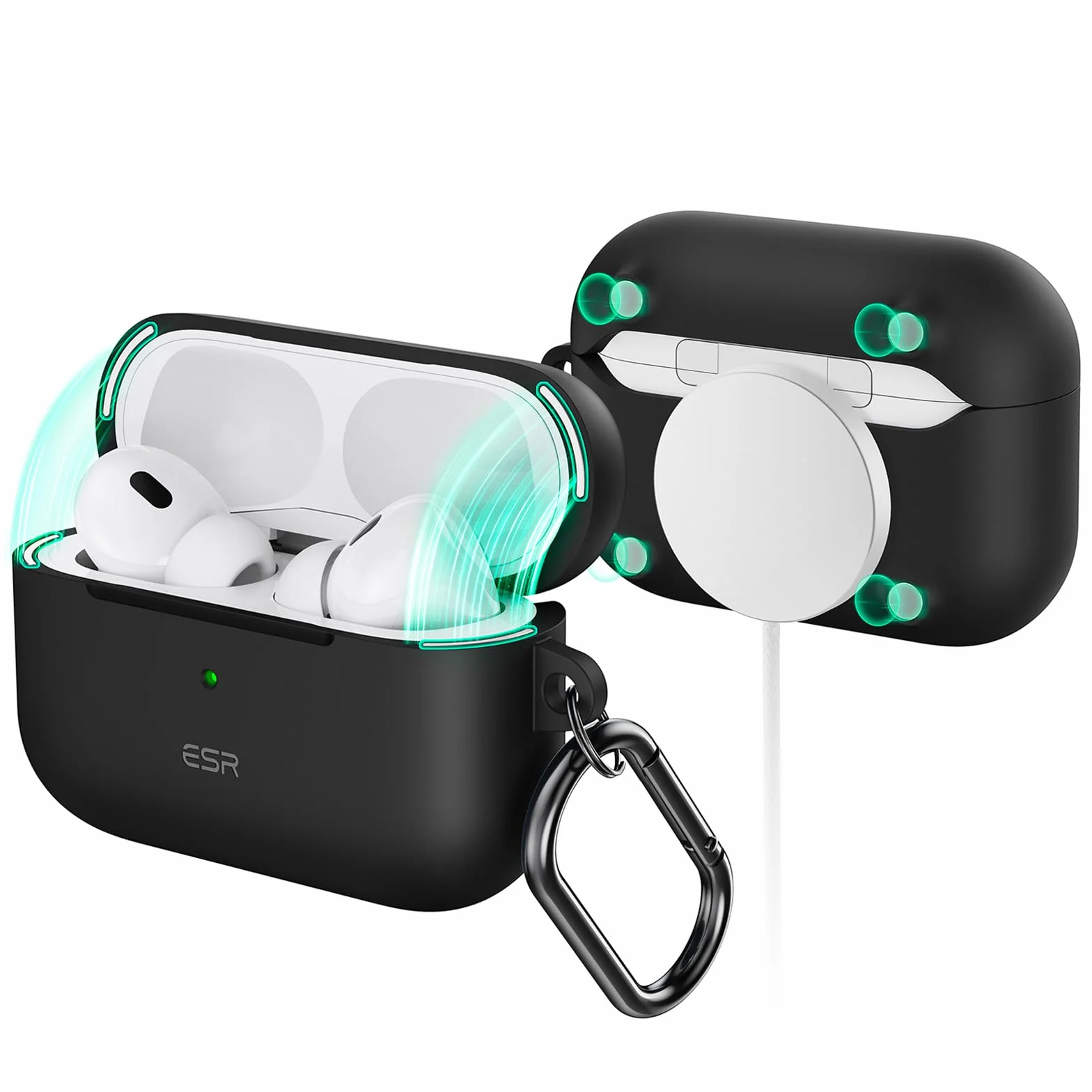 ESR Etui do Airpods Pro 2 (2023/2022/2019) z HaloLock, seria Cloud, czarne