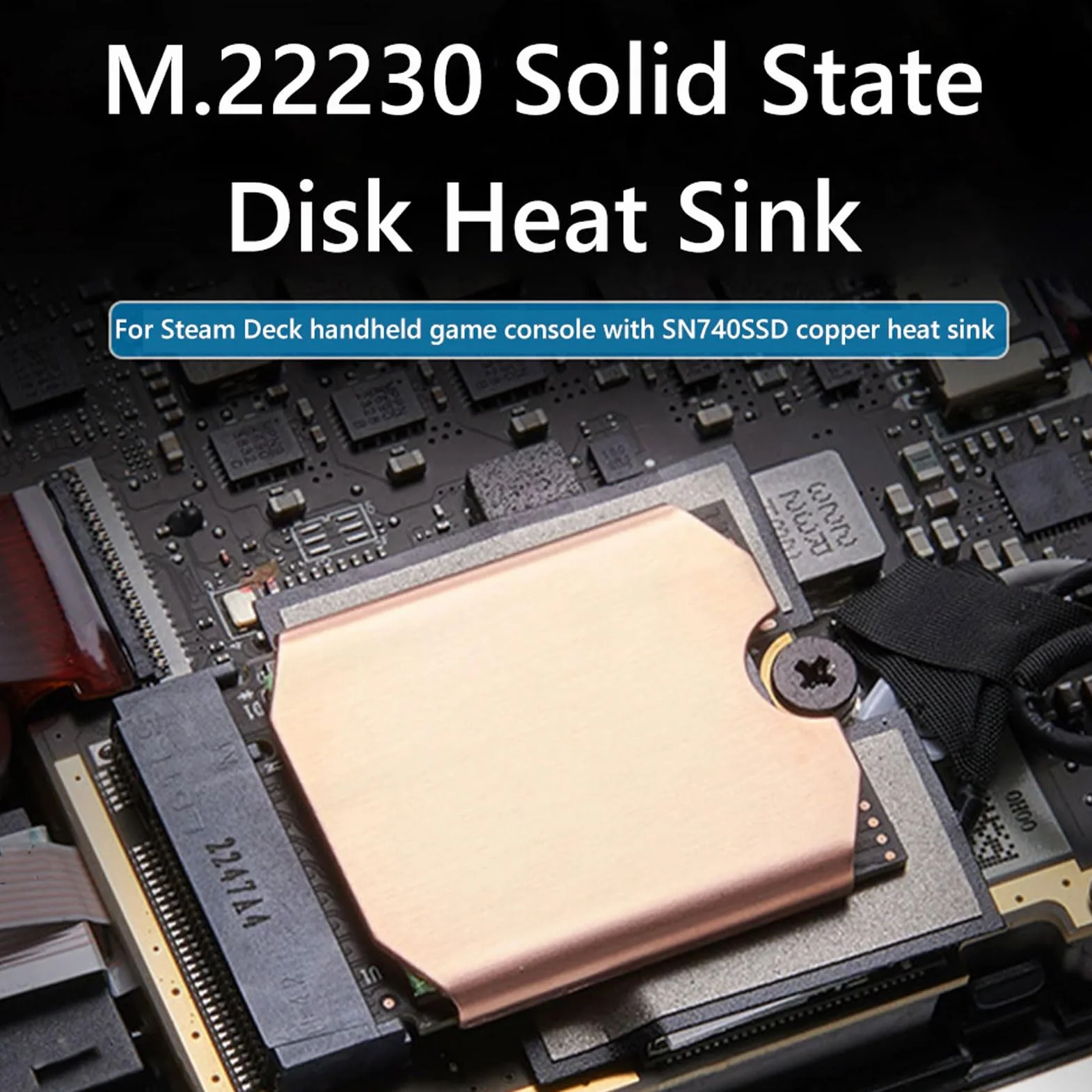 Radiator SSD Podkładka Termiczna do Steam Deck, M.2 2230 NVME SSD Miedziany Radiator Chłodzenie Pasty Termiczne Tylna Pokrywa z Narzędziami do Wkrętaków do Steam Deck dla ROG ALL