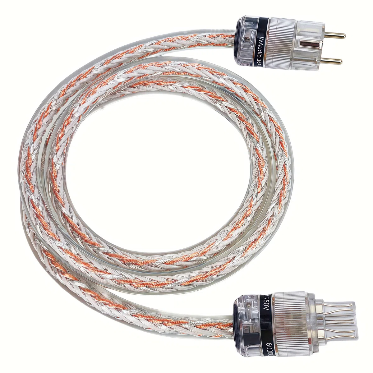 WAudio Kabel zasilający audiofilski 10 AWG, przewód zasilający OFC klasy premium z wtyczkami Schuko i C15 do systemów HiFi (2 m)