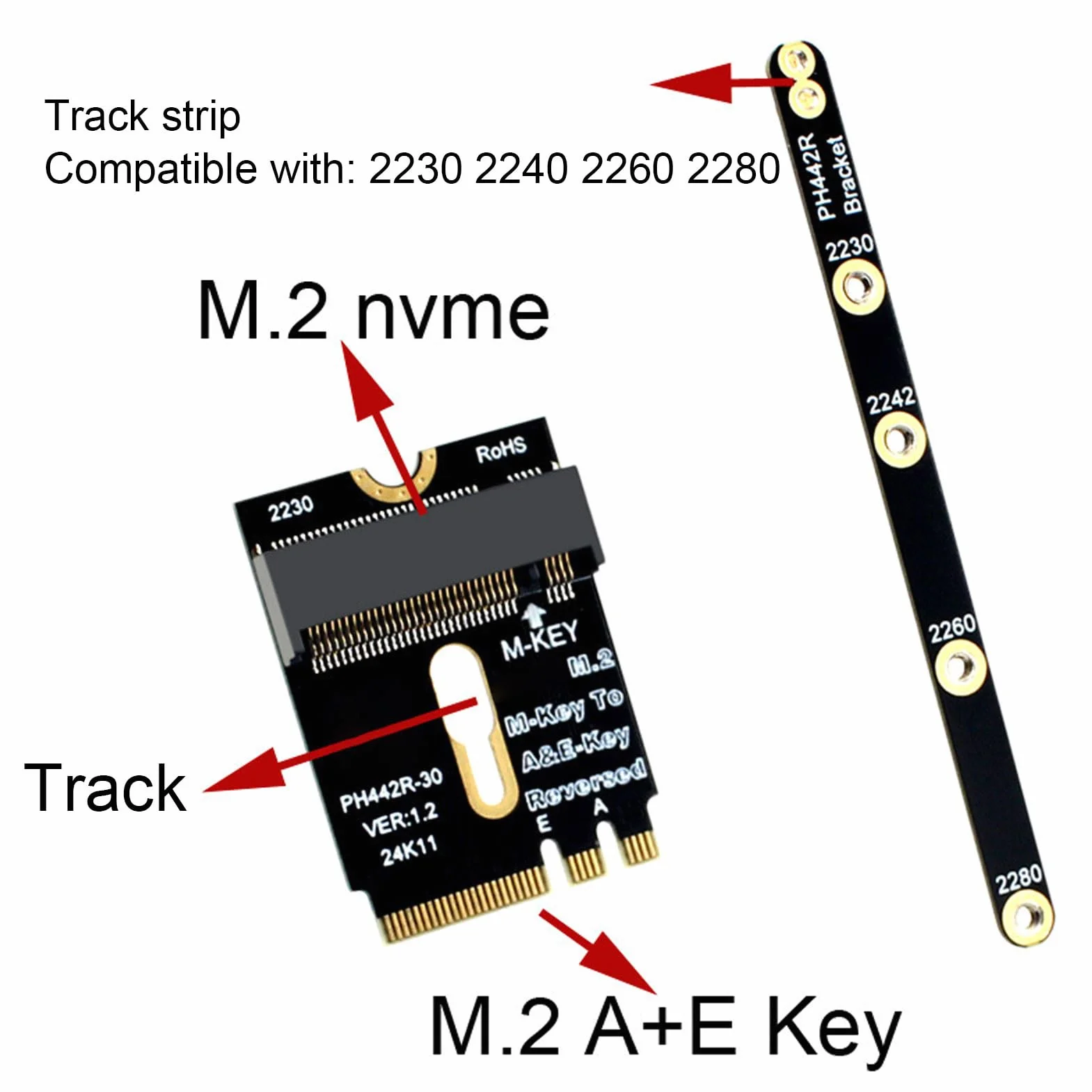 M.2 A i E WiFi Port PCIE 4.0 M KLUCZ NVME SSD Adapter, Obsługa Prędkości PCIE 4.0 dla NVME SSD, 2230 2240 2260 2280 M.2 Rozmiary Kart