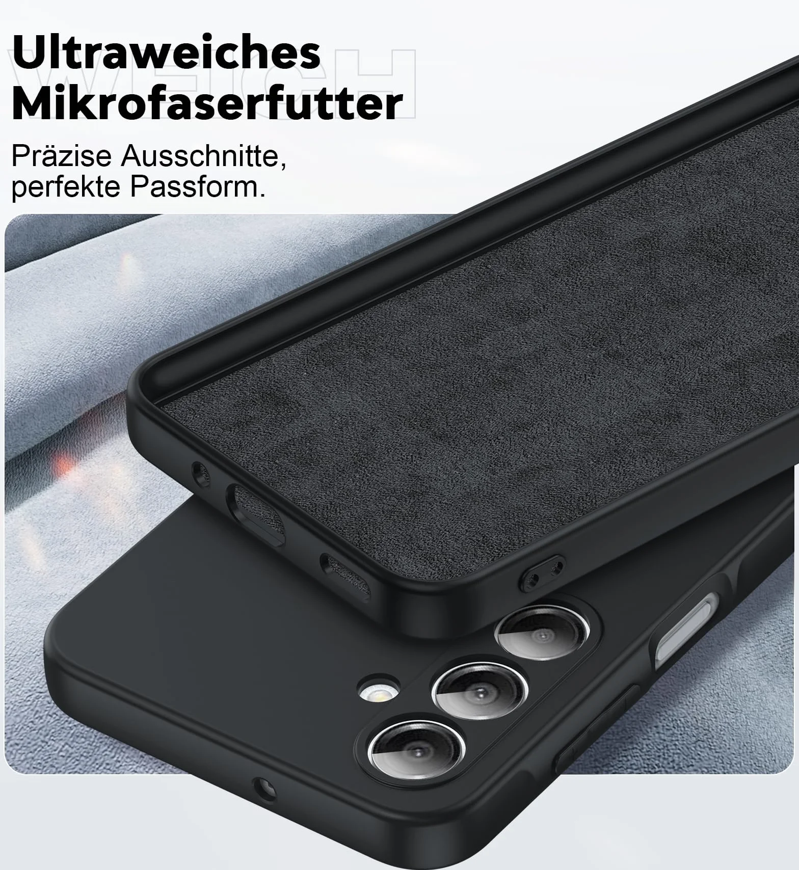 LeYi Samsung A16 5G/4G 2 sztuki szkła hartowanego etui miękki płynny silikon TPU ochronny ultra cienki, odporny na wstrząsy futerał z ochroną aparatu do Samsung Galaxy A 16, czarny