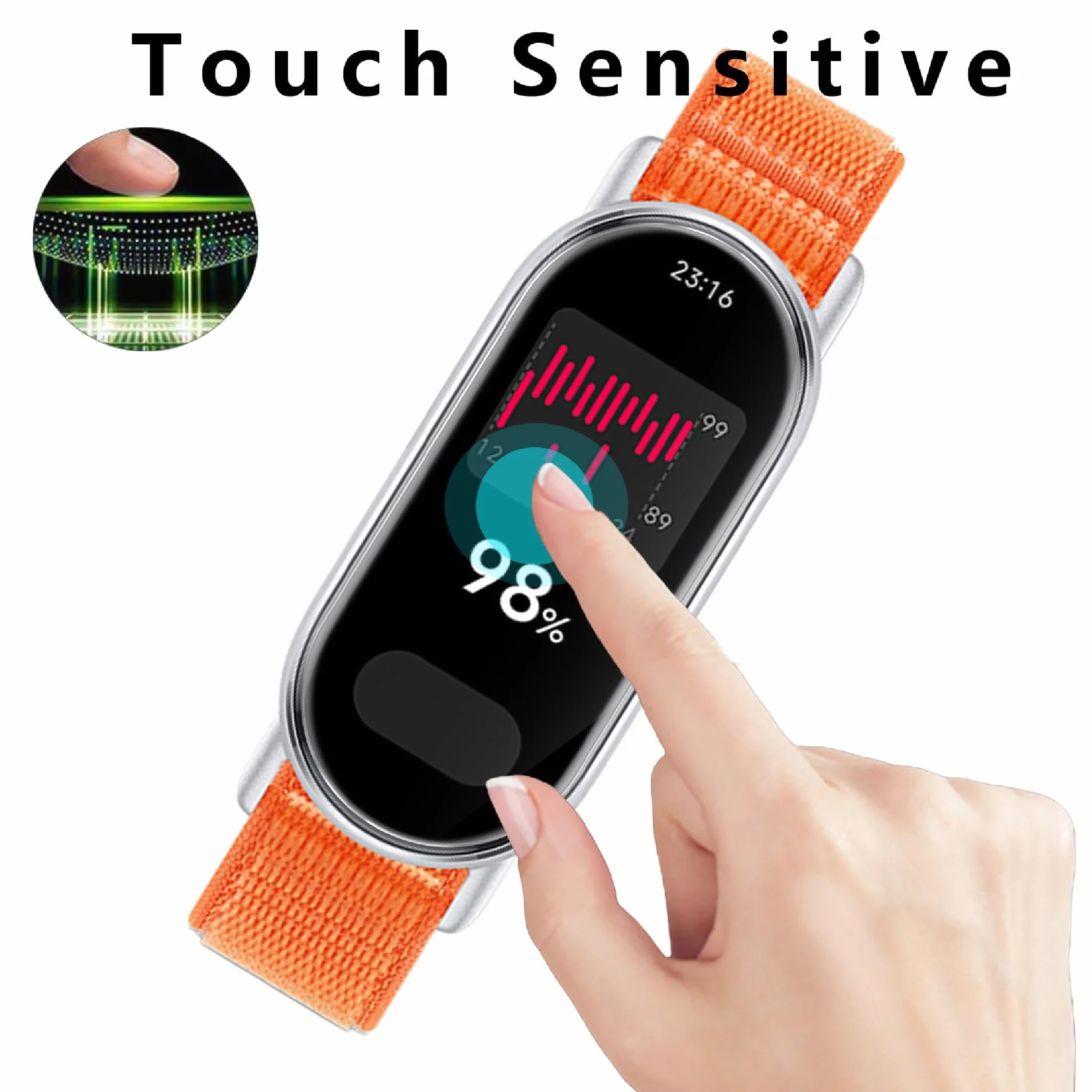 GIOPUEY Ochraniacz ekranu do Xiaomi Mi Smart Band 9, [6 opakowań] elastyczna folia ochronna na ekran TPU, odporna na pęcherzyki powietrza, odporna na zużycie, przezroczysta