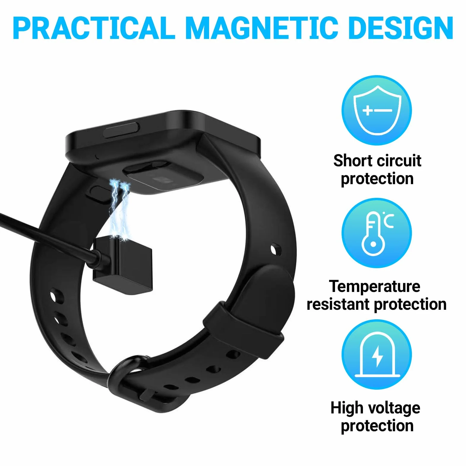 2 kable ładowarki do zegarka Redmi Watch 5/5 Active/5 Lite/4/3 Active/3 Lite, 1 m kabel USB do ładowania kompatybilny z Xiaomi Smart Band 9/9 pro/8/8 Pro/Active, USB 5 V 1 A szybkie ładowanie