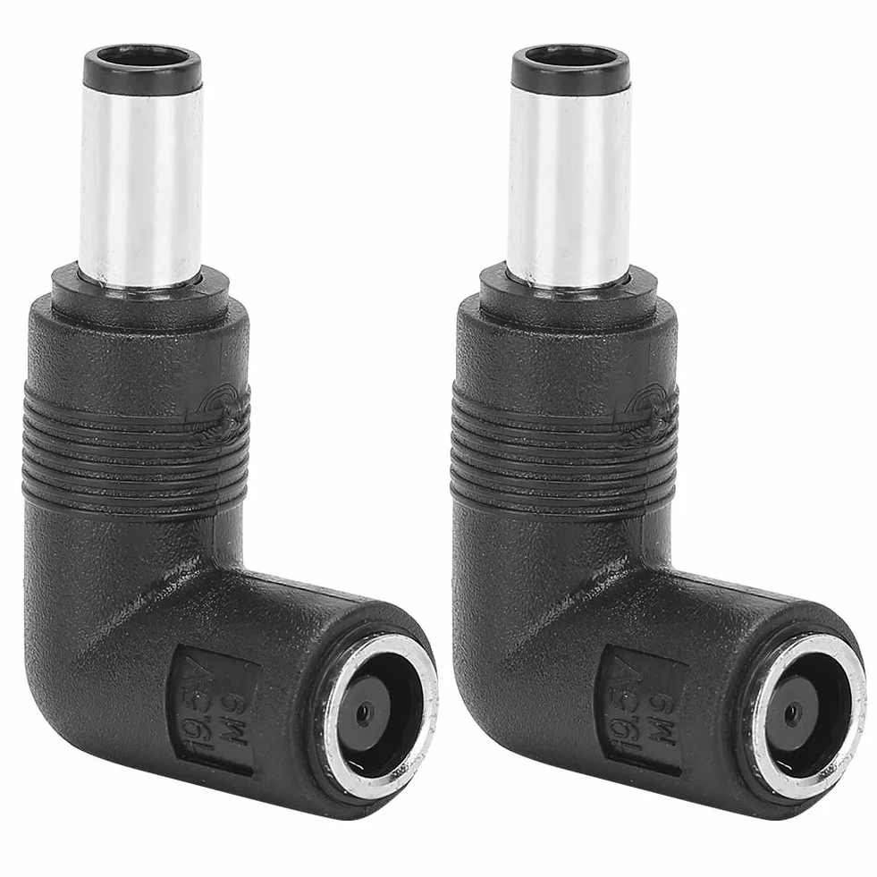 Tonysa Profesjonalny adapter między gniazdem a wtyczką kątową Wtyczka zasilająca Bezpośrednia wtyczka kątowa do laptopa Prosta do łokcia 7,4 x 5,0 mm do 7,4 x 5,0 mm, czarny