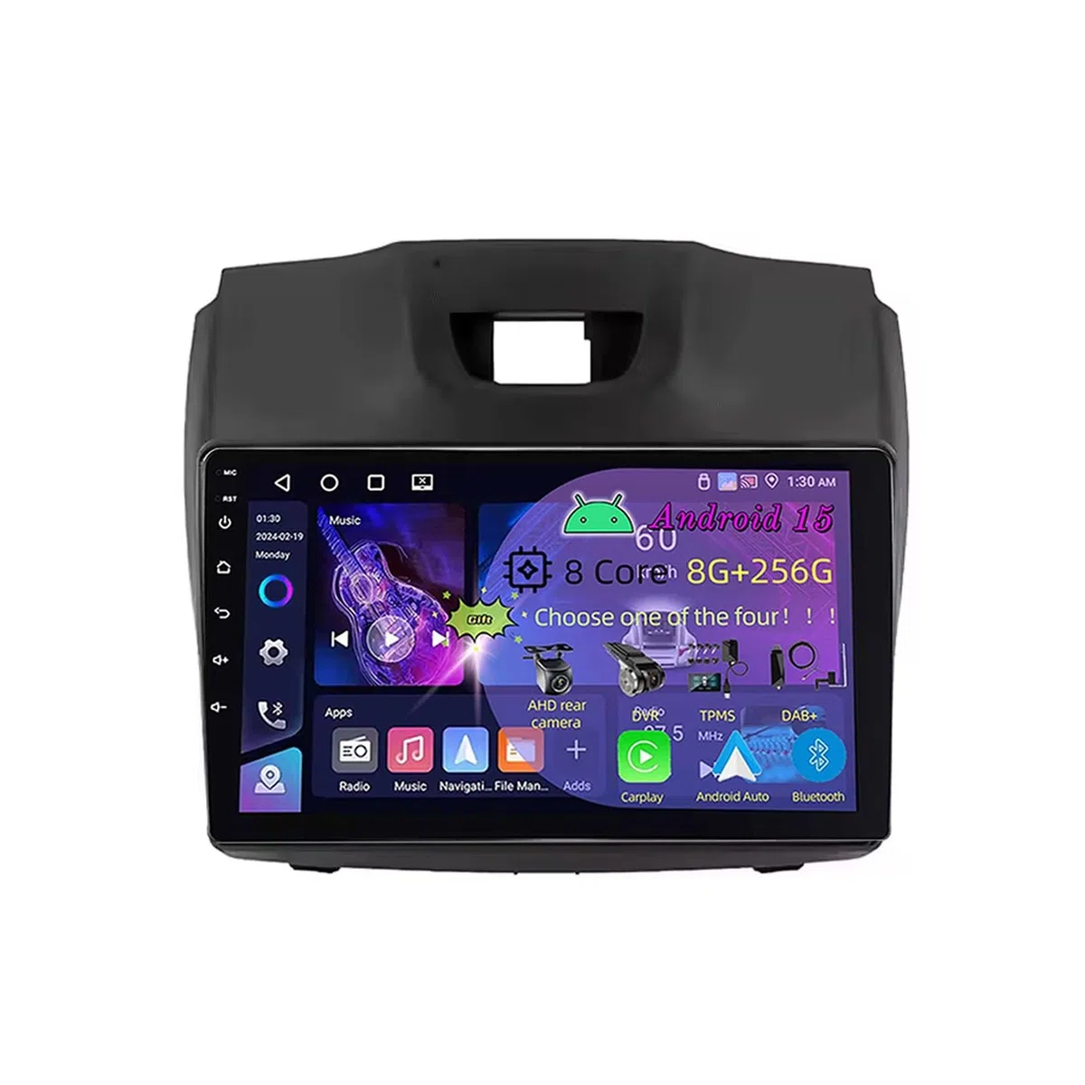 9-calowy, podwójny Din, samochodowy system stereo z Androidem 15 do Chevroleta TrailBlazera/Isuzu D-MAX 2017-2019, z kamerą cofania i sterowaniem z kierownicy, Bluetooth, GPS, radiem FM i Wi