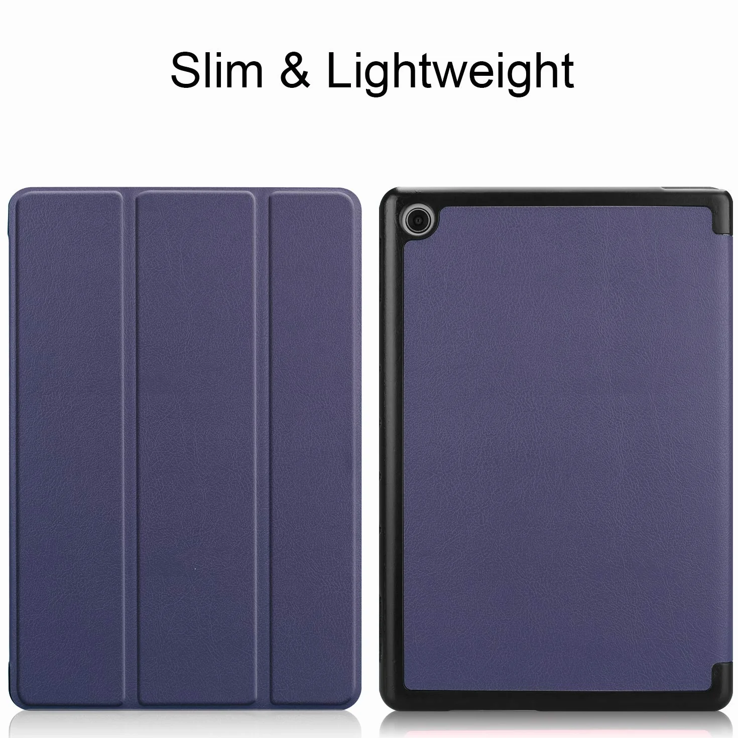 3-składane, skórzane etui do Huawei MediaPad T5, 25.4 cm folio PU, ultra cienkie dopasowanie, ochronne, automatyczne uśpienia/budzenie, magnetyczne etui z klapką do Media Pad T5 10.1 2018 z podpórką