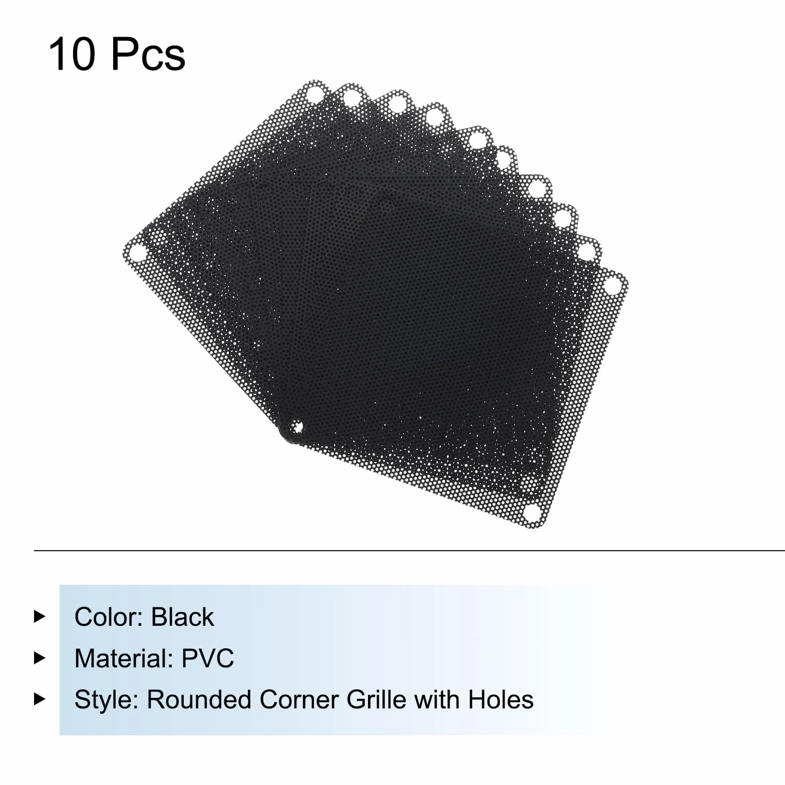 QUARKZMAN 10 sztuk PC filtr przeciwpyłowy, 80 mm x 80 mm PCW, obudowa komputera, chłodnica, ochrona przed kurzem, kratka wentylatora do obudowy komputera, głośników, kolor czarny