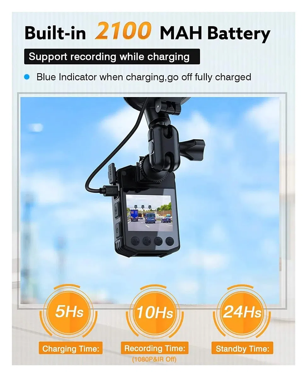 Aparaty na ciało Kamera korpusowa 1080P kamera policyjna kamera noktowizyjna na podczerwień do samochodów uchwyt na przyssawkę 64GB samochodowy rejestrator wideo DV Mini kamera