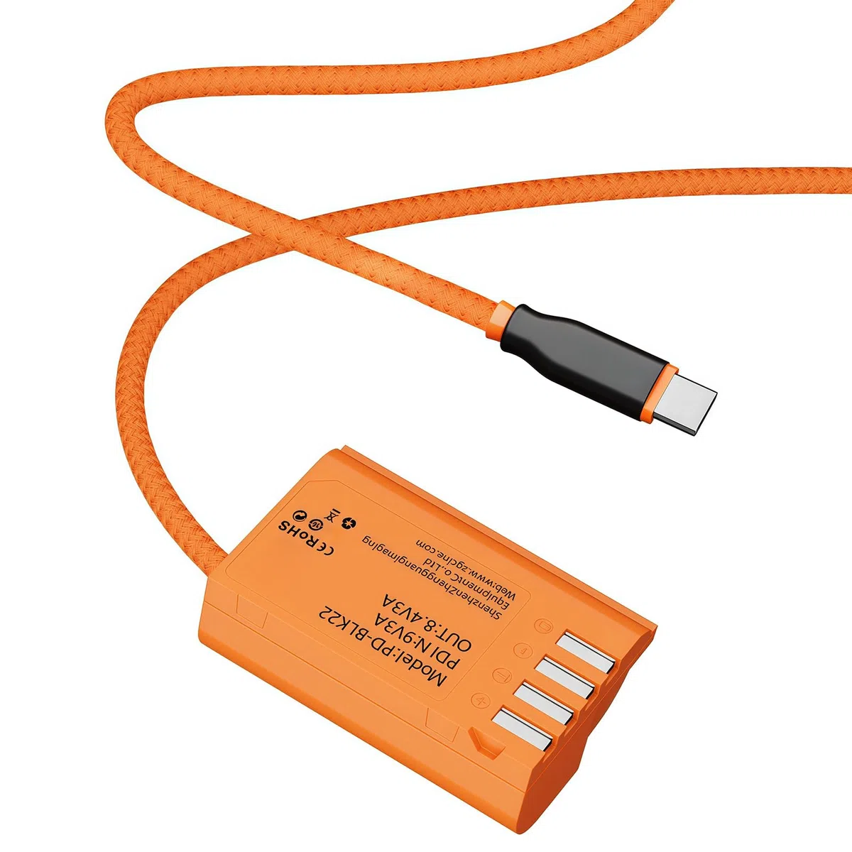 Wirtualny zasilacz USB C do DMW BLK22 do kompaktowych aparatów cyfrowych i zaawansowanych modeli z kablem 60 cm