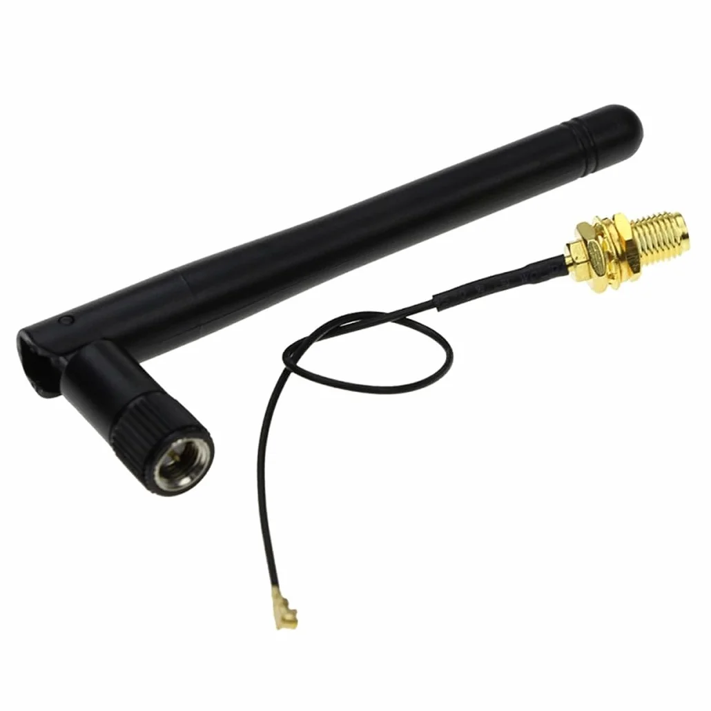 Hailege 2 szt. Antena SMA do IPX-4 2,4G WIFI 2,4GHz 3dBi Antena IPX-4 do RP SMA Male dla routera ZigBee 90 stopni kąt prosty składany przewód 15CM