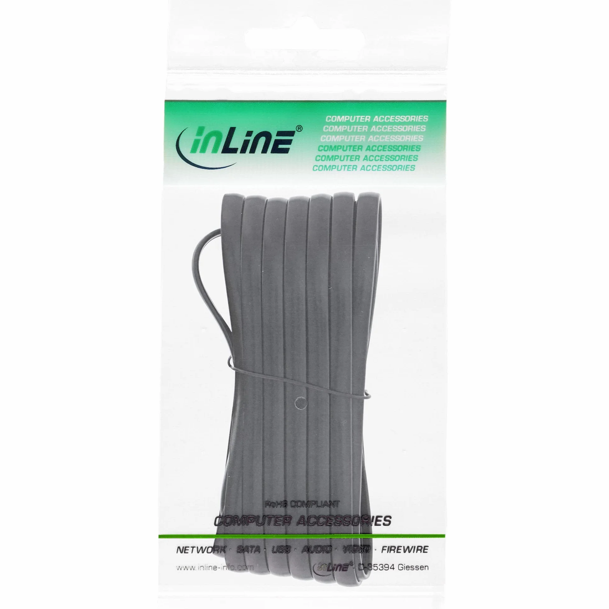 InLine 18845 kabel modułowy RJ12, wtyczka/wtyczka, 6P6C, 5 m
