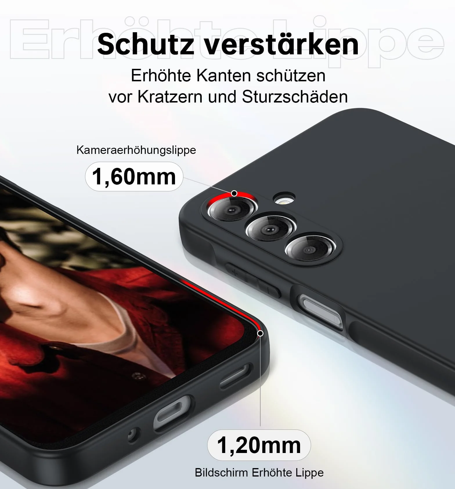 LeYi Samsung A16 5G/4G 2 sztuki szkła hartowanego etui miękki płynny silikon TPU ochronny ultra cienki, odporny na wstrząsy futerał z ochroną aparatu do Samsung Galaxy A 16, czarny