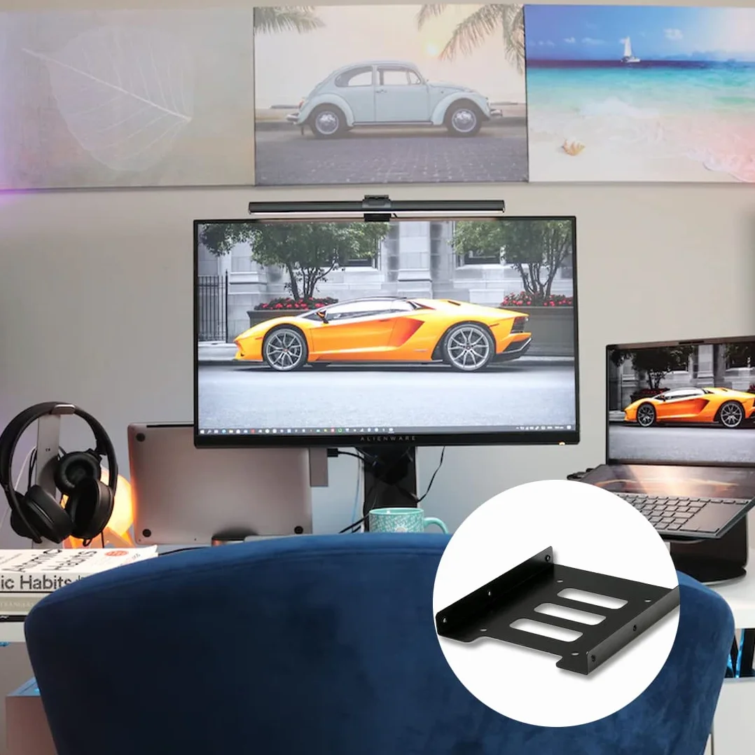 2 sztuki ramek montażowych do dysków twardych 2,5" SSD na 3,5" adapter ramka wymienna ramka mocowanie szyny rama montażowa ramka SSD adapter dyski wymienne ramka montażowa ramka montażowa ze śrubami