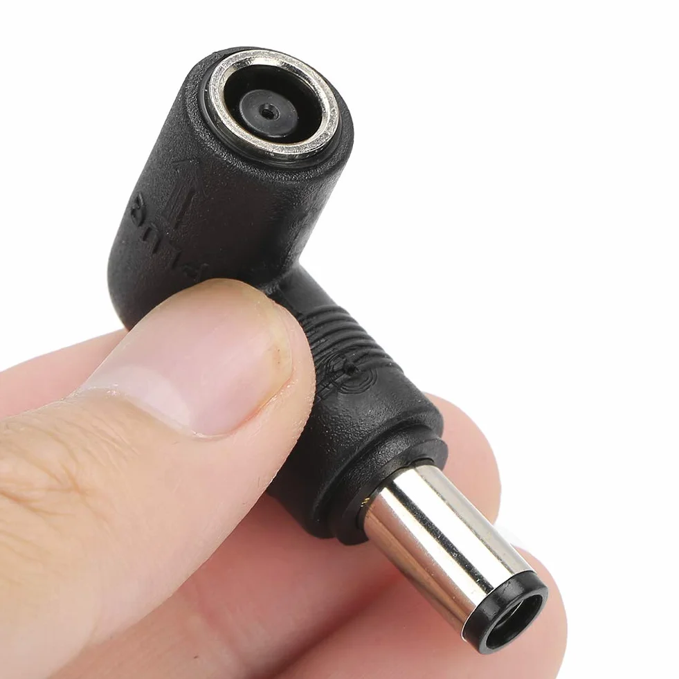 Tonysa Profesjonalny adapter między gniazdem a wtyczką kątową Wtyczka zasilająca Bezpośrednia wtyczka kątowa do laptopa Prosta do łokcia 7,4 x 5,0 mm do 7,4 x 5,0 mm, czarny