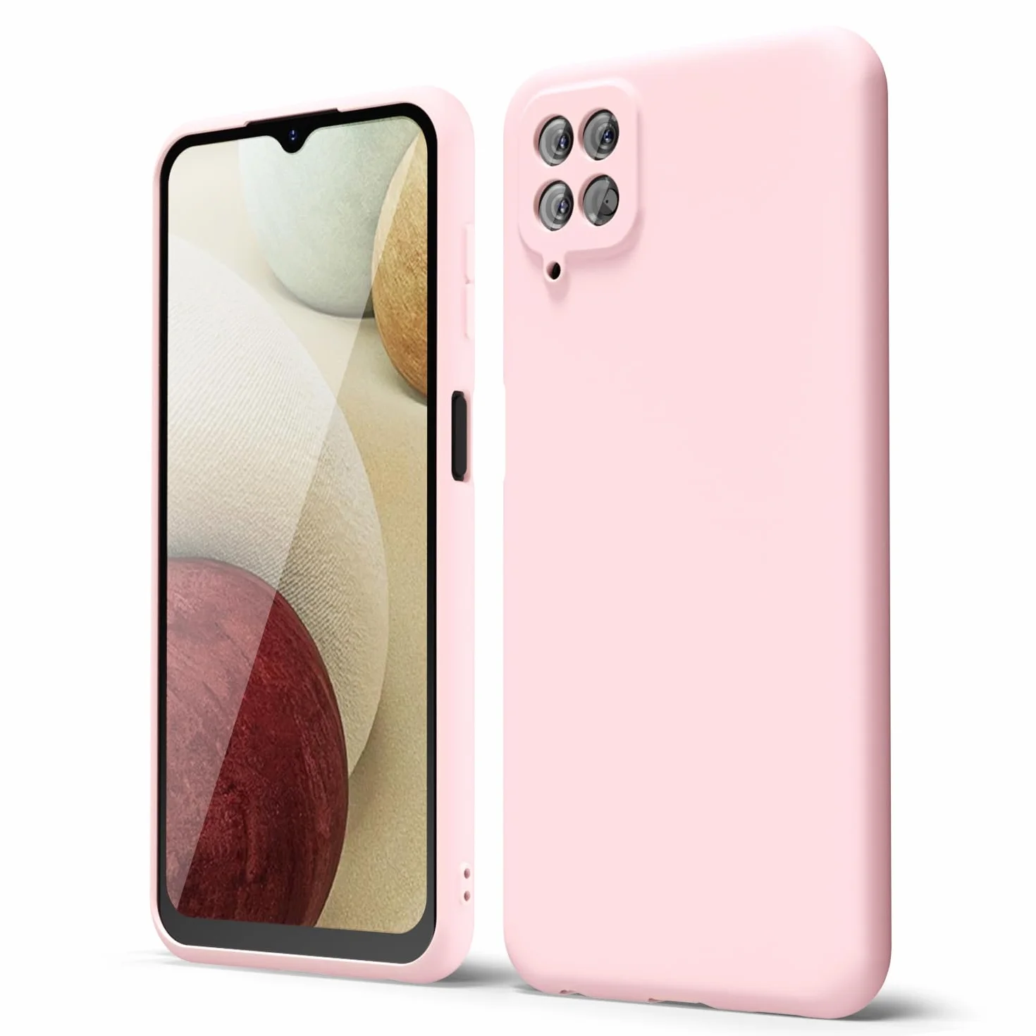 oakxco Silikonowe etui do Samsung Galaxy A12, cienkie, smukłe, z dobrym chwytom, miękkie gumowe żelowe ochronne etui na telefon dla kobiet, matowe, jednokolorowe, estetyczne, urocze dziewczęce etui z