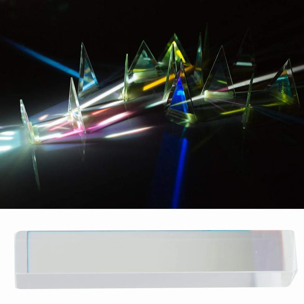 Optisches Glasprisma, K9 Optisches Glas-Dreiecksprisma Für Physikunterricht Und Labor, Rechtwinkliges Prisma (15 * 15 * 87)