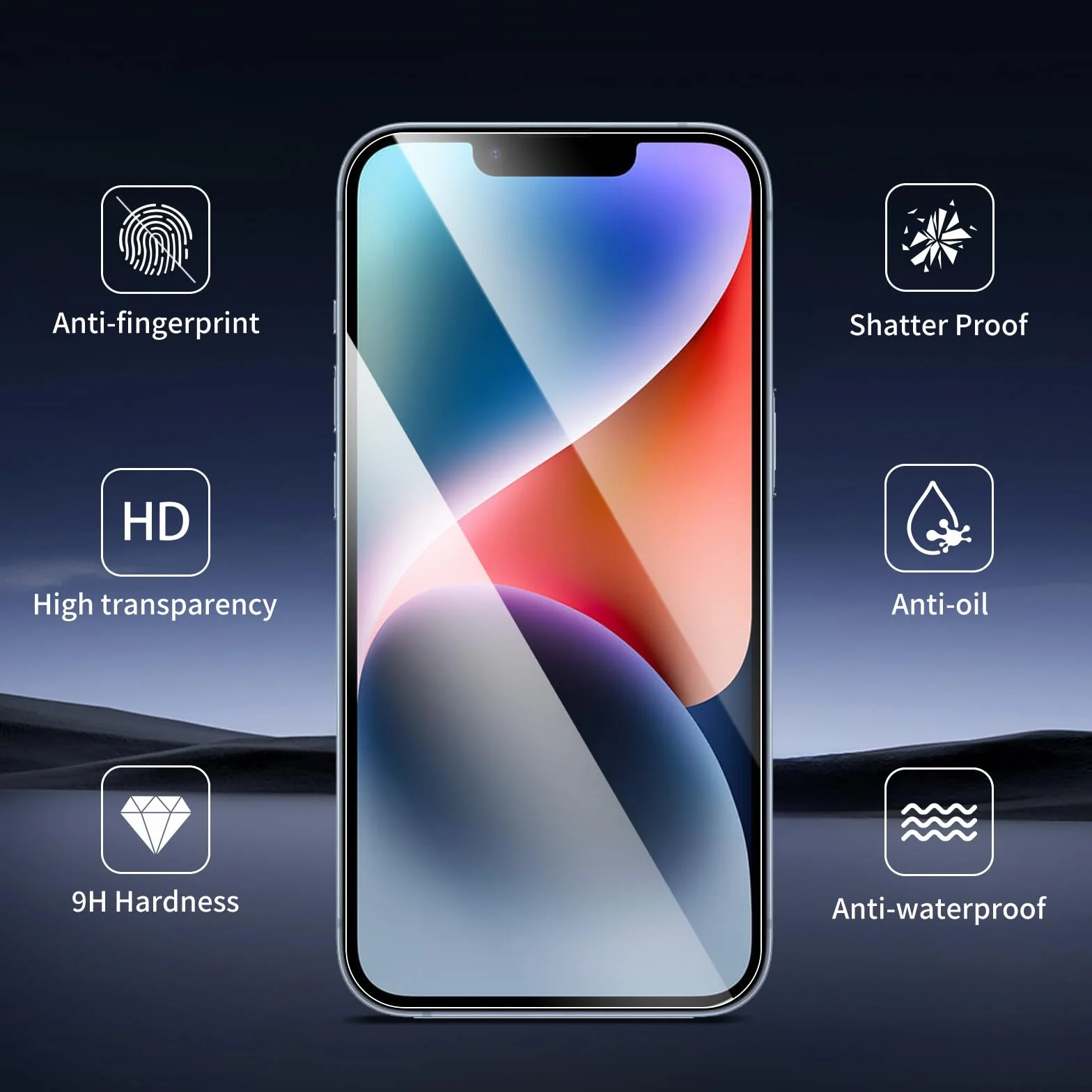 do iPhone 14 z 3 sztukami szkła pancernego i 3 elementami ochrony aparatu, przezroczyste HD, odporne na zarysowania, kompatybilne z etui, twardość 9H, bez pęcherzyków powietrza