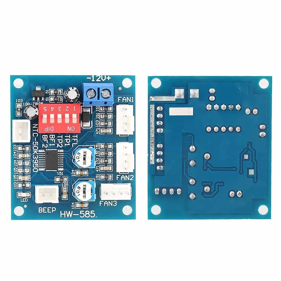 Samodzielny kontroler wentylatora PWM DC 12V 4-przewodowy termostat, kontroler PWM kontroler prędkości wentylatora z czujnikiem, moduł kontrolera DIY do kontrolera temperatury wentylatora PC + brzęczyk i sonda