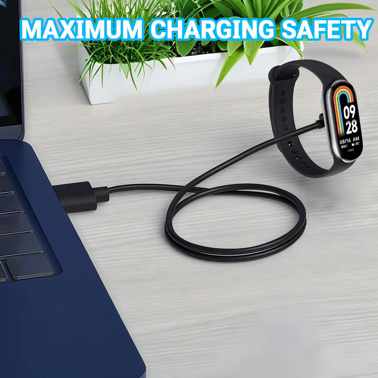 2 kable ładowarki do zegarka Redmi Watch 5/5 Active/5 Lite/4/3 Active/3 Lite, 1 m kabel USB do ładowania kompatybilny z Xiaomi Smart Band 9/9 pro/8/8 Pro/Active, USB 5 V 1 A szybkie ładowanie