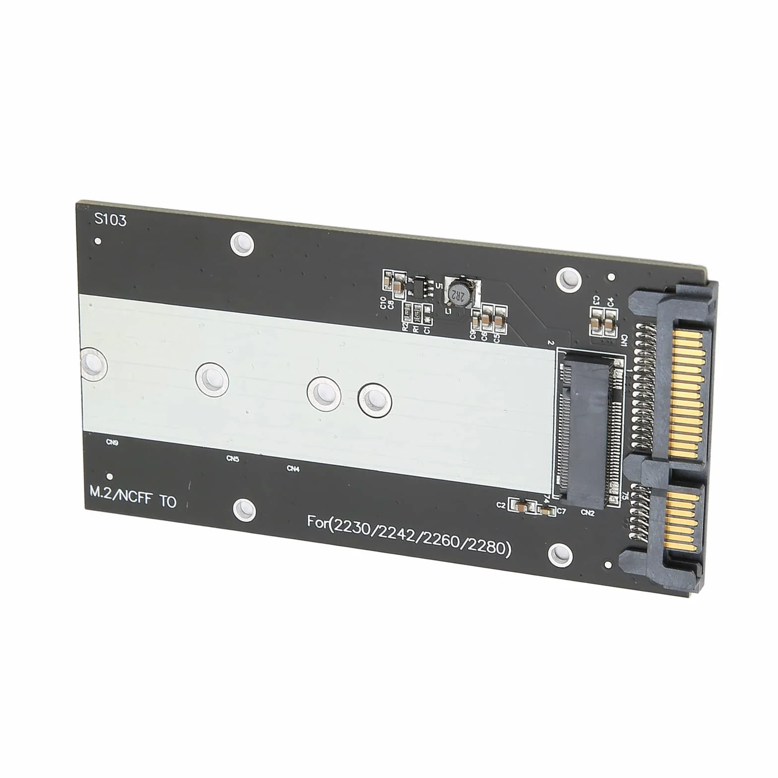 Adapter konwertera M.2 NGFF na SATA III obsługuje 2230/2242/2260/2280 m.2 SSD, S103 PCBA-RTK M.2 NGFF do SATA III SSD Solid State Drive Adjustment Card.