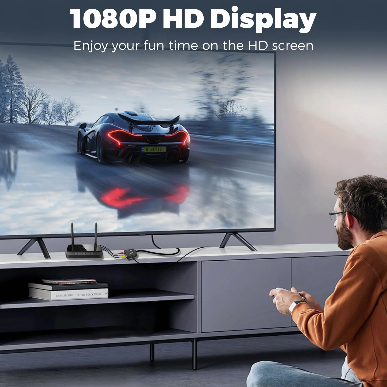 Konwerter RCA na HDMI, adapter AV na HDMI, 1080P CVBS Composite Audio Konwerter wideo z kablem zasilającym USB do kamery/PS2/SNES/VHS/Xbox/PS4/TV/DVD/Wii/obsługuje PAL/NTSC