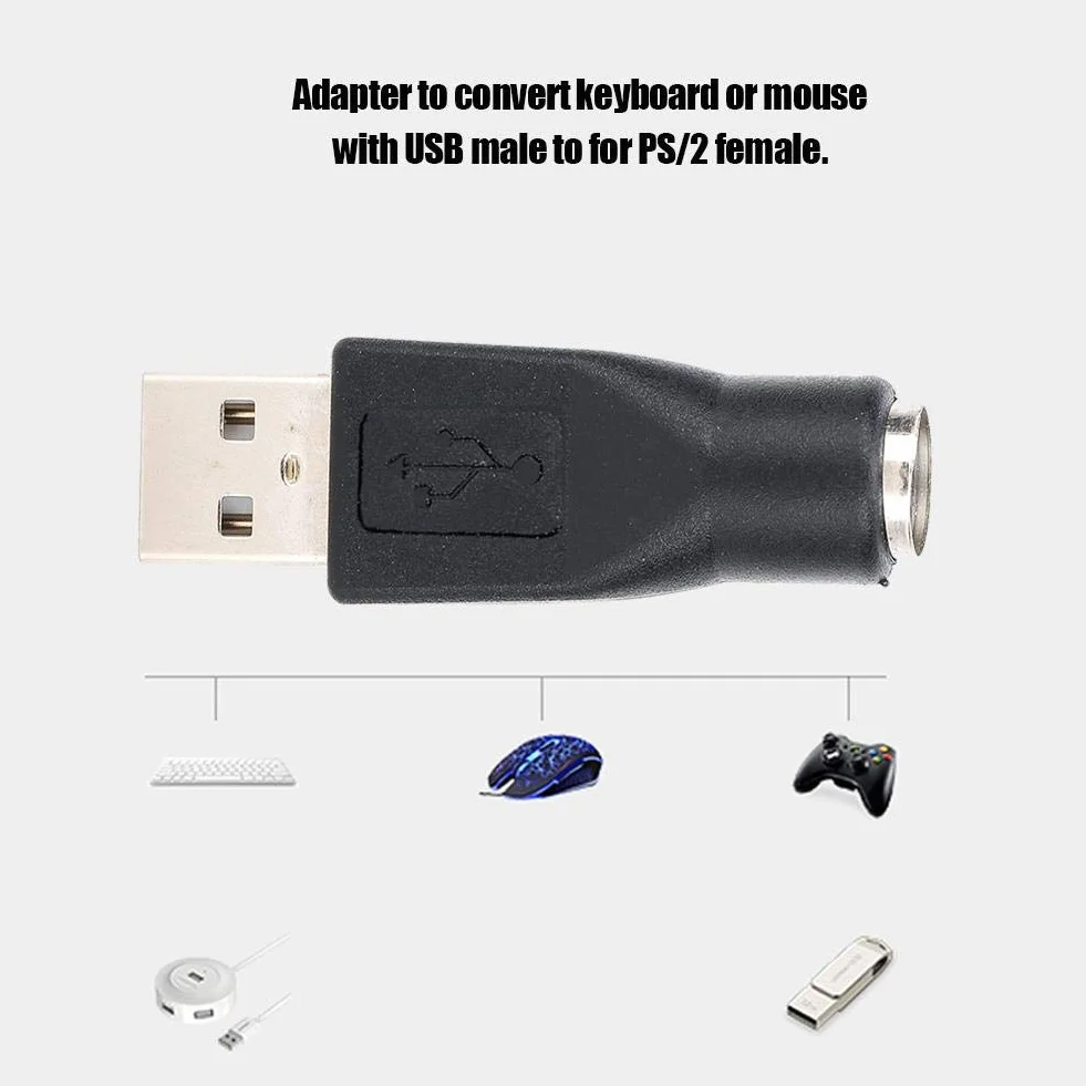 ASHATA 5 szt. adapter USB męski do konwerter myszy lub klawiatury, mały i przenośny, Plug and Play