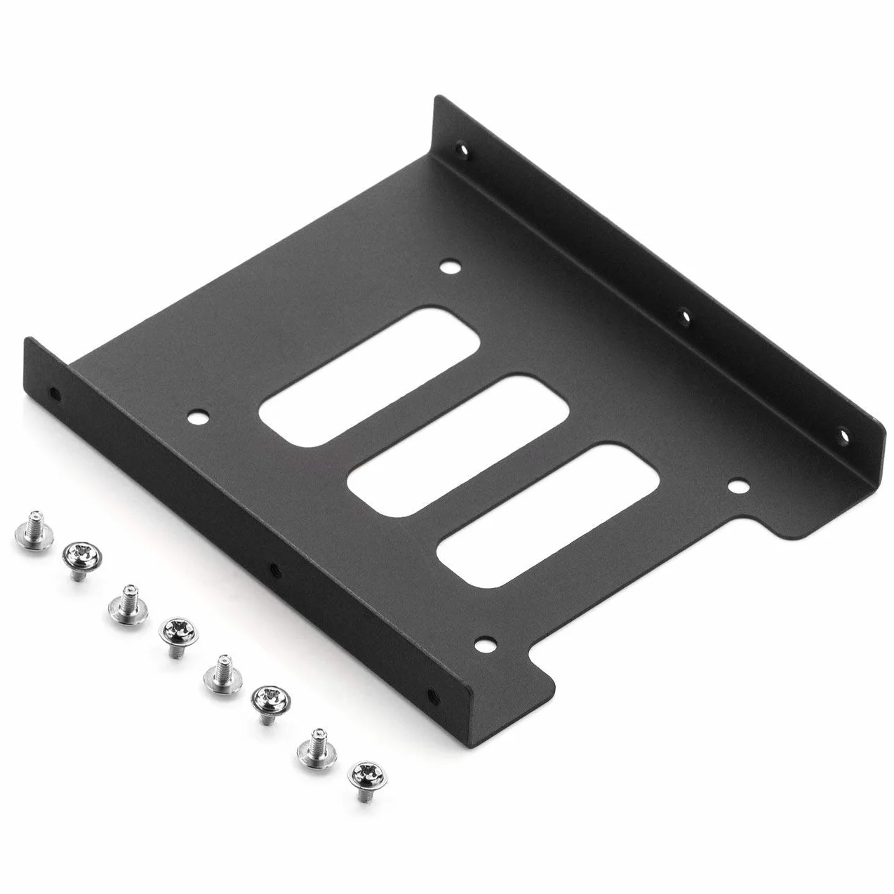 deleyCON Rama Montażowa do Dysków Twardych 2,5" Adapter Dysków SSD do 3,5" Zdejmowana Rama Rama Montażowa Szyny Montażowe ze Śrubami Kabel SATA Zasilacz i Śrubokręt