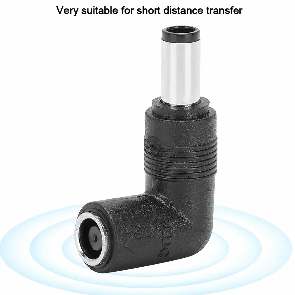 Tonysa Profesjonalny adapter między gniazdem a wtyczką kątową Wtyczka zasilająca Bezpośrednia wtyczka kątowa do laptopa Prosta do łokcia 7,4 x 5,0 mm do 7,4 x 5,0 mm, czarny