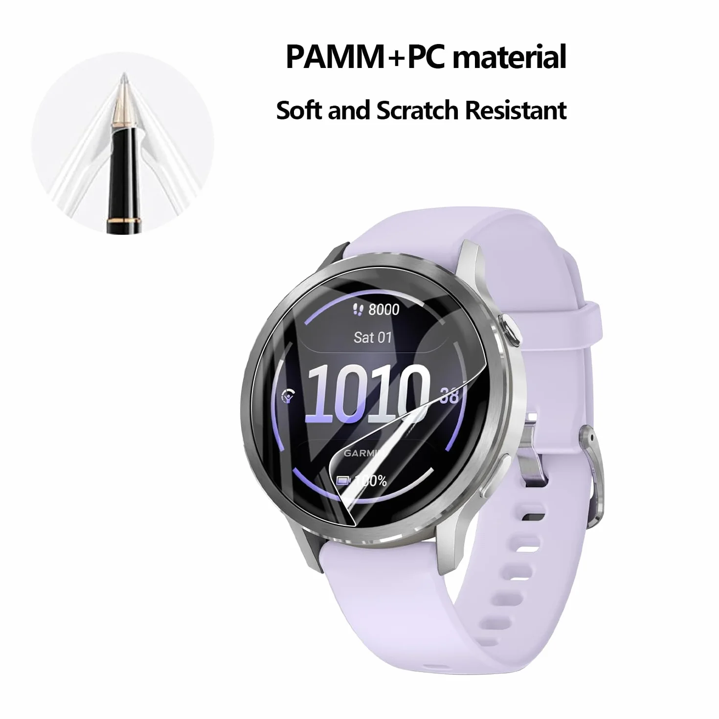 5-pak miękkich ochraniaczy ekranu do Garmin Venu 3s/Garmin Venu 4 41 mm, elastyczna folia ochronna TPU do Gamin Venu 4, pełne pokrycie, HD Clear, z łatwym narzędziem do wyrównania przy