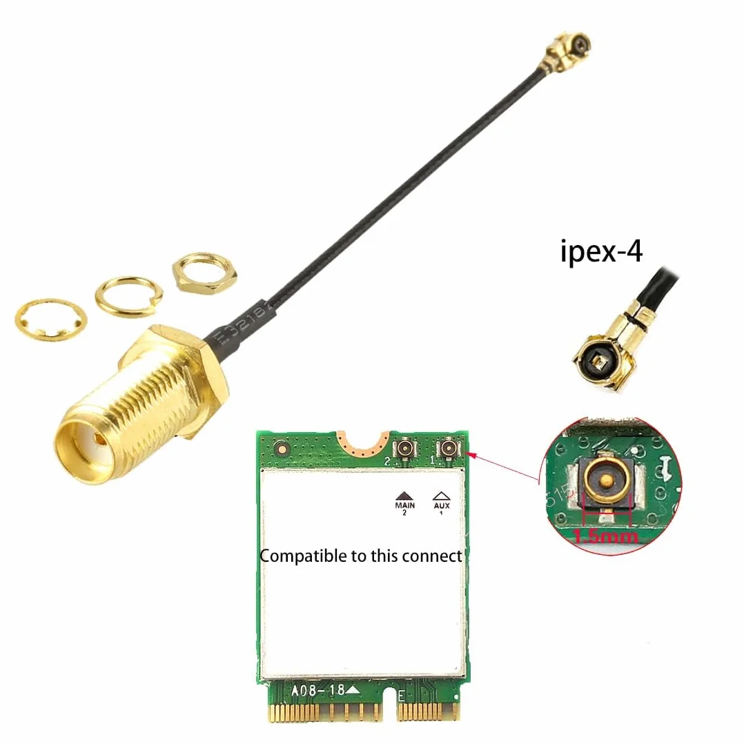 Hailege 2 szt. Antena SMA do IPX-4 2,4G WIFI 2,4GHz 3dBi Antena IPX-4 do RP SMA Male dla routera ZigBee 90 stopni kąt prosty składany przewód 15CM
