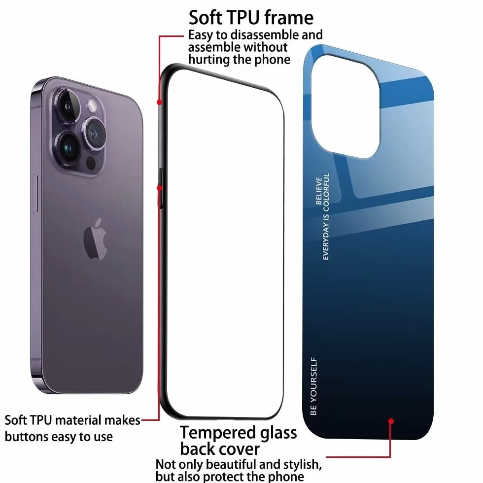 EASSGU Etui pasuje do Realme 11 Pro/Realme 11 Pro+ / Realme 11 ProPlus (6,7 cala), gradientowe szklane etui na telefon komórkowy przeciw upadkowi i zadrapaniom - czerwony czarny