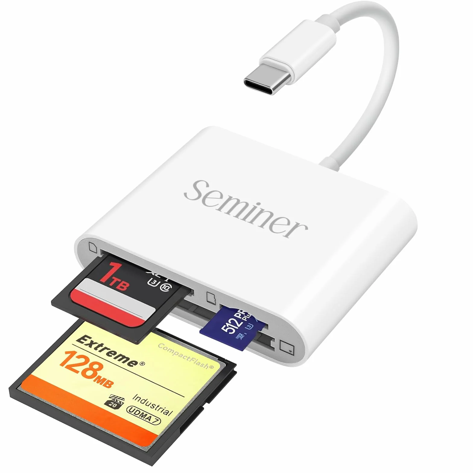 Czytnik kart SD, Seminer 3 w 1, adapter karty pamięci USB C, 5 Gb/s, odczyt zapisu dla SD SDXC SDHC CF CF CFI TF Micro SD Micro SDXC Micro SDHC dla Windows Linux Mac OS