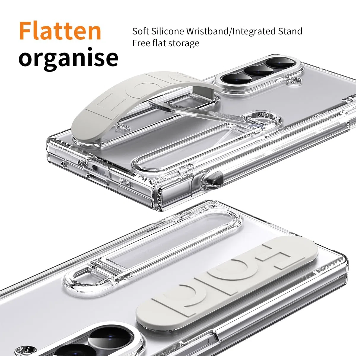 BRAND SET Etui do Samsung Galaxy Z Fold8 Ultra PC z przednią osłoną ekranu, zawiasem, uchwyt na długopis, uchwyt, pasek na rękę, ochrona aparatu, przezroczysty