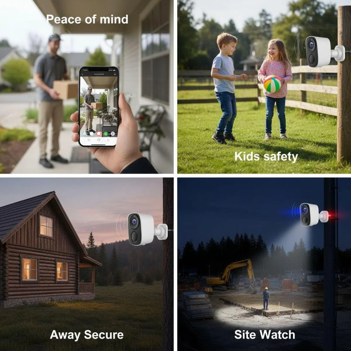 Bezprzewodowa zewnętrzna kamera bezpieczeństwa, zasilana energią słoneczną, wykrywanie ruchu HD AI, WiFi, dwukierunkowa rozmowa, wodoodporna, noktowizor na podczerwień, monitorowanie offline
